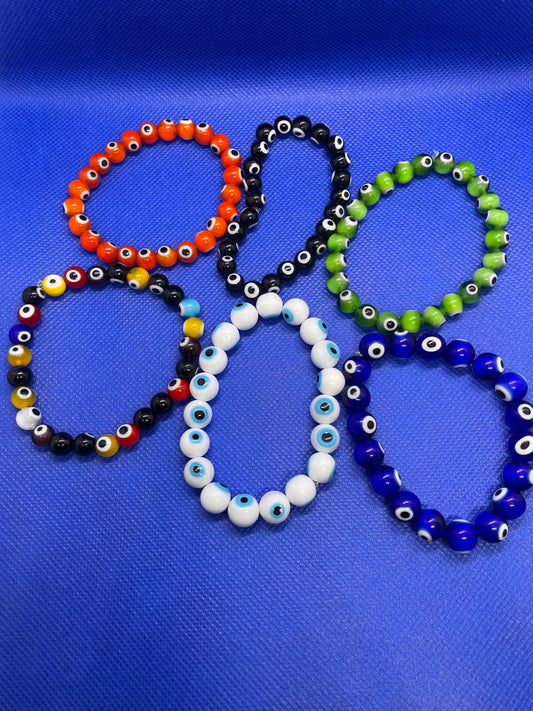 Evil eye beaded bracelets & rings