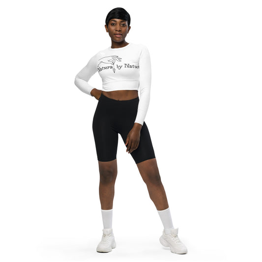 NBN All-Over Print Recycled Long Sleeve Crop Top